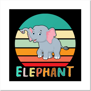 Vintage Retro Elephant Posters and Art